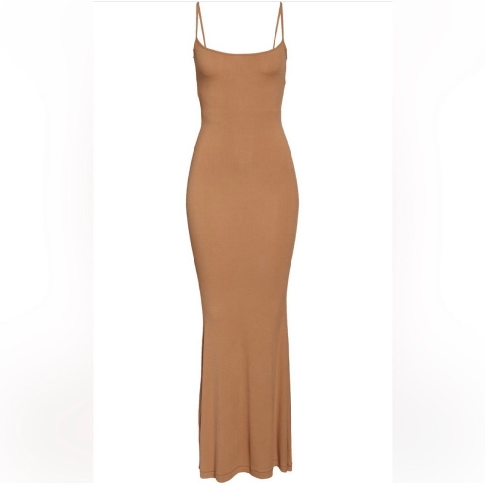 SKIMS Women Soft Lounge Long Slipdress NWOT in Limited Ed Camel Sz Large - Picture 5 of 6